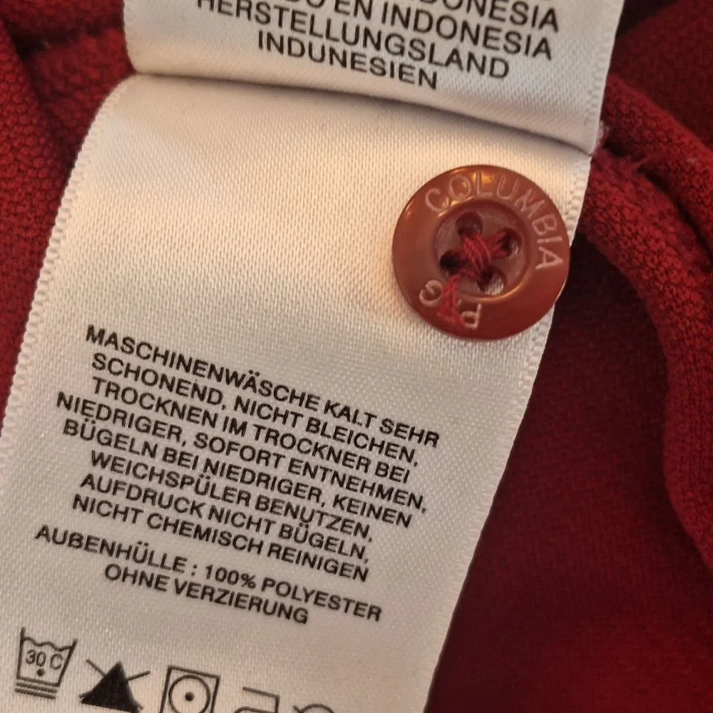 Columbia Red Polo PFG Fishing Shirt Golf Omni Shade Alabama Crimson Tide Men's M